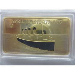 Gold finished Titanic Commemorative bar