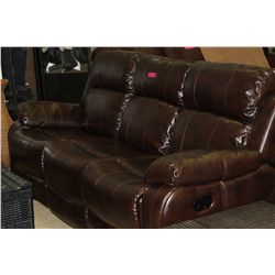 NEW - double reclining couch - brown leather