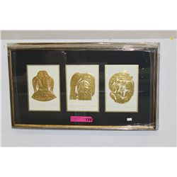 Bill Reid framed gold foil prints - 3 in one frame