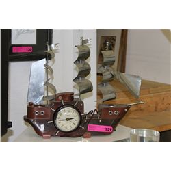 Vintage ship lamp with clock