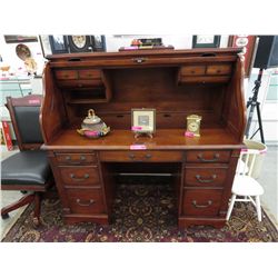 "Winners Only" solid roll top computer desk