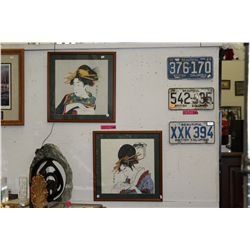 2 Oriental silk paintings