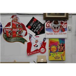 5 Cardboard Coca-Cola signs