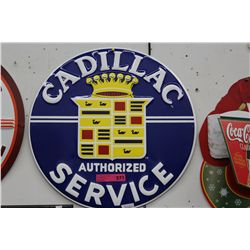 23" Round "Cadillac Service" tin sign