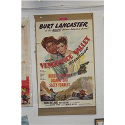 1950 Movie poster, "Vengeance Valley"