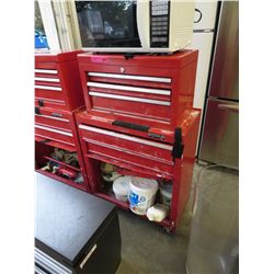 Stacking metal tool cabinet & contents