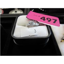 Crystal engagement ring, size 7.5