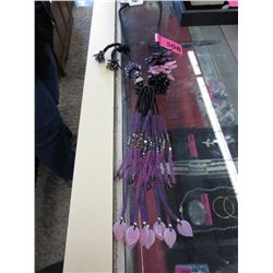 Mardi Gras style bead & glass necklace