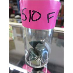 Jar containing four polished agate w/bails