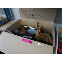 Box lot of wood items