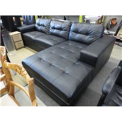NEW -  black leather sectional