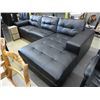 Image 1 : NEW -  black leather sectional