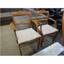 2 Vintage wood arm chairs