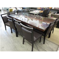 NEW - Large Cherrywood Table with Glass Top