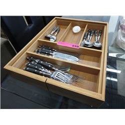 Wooden cutlery box & cutlery