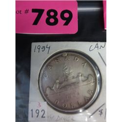 1954 CDN silver dollar .800 silver