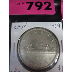 1959 CDN silver dollar .800 silver