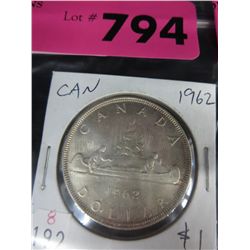 1962 CDN silver dollar .800 silver