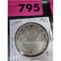 1963 CDN silver dollar .800 silver