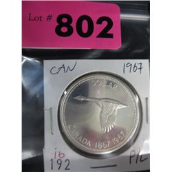 1967 P/L CDN silver dollar .800 silver