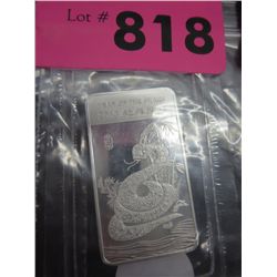 .999 Fine silver art bar - Year of the Snake