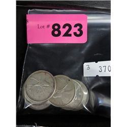 6x CDN 1960's Quarters - .800 Silver