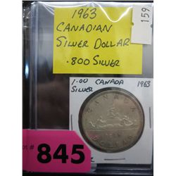 1963 CDN silver dollar .800 silver