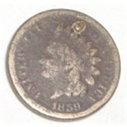 1859 *RARE-1ST YEAR* INDIAN HEAD PENNY-*RARE EARLY 1ST YEAR INDIAN HEAD PENNY-HOLED!! INDIAN HEAD PE