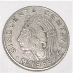 1969 MEXICO *50-CENTAVOS* COIN!! COIN CAME OUT OF SAFE!!