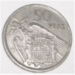 1957 SPAIN *50-PTAS* COIN!! COIN CAME OUT OF SAFE!!