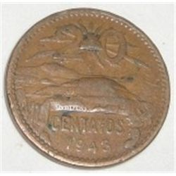 1943 MEXICO *20-CENTAVOS* COIN!! COIN CAME OUT OF SAFE!!