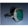 Image 2 : 2.980g Ring of Emerald and CZ Sterling 925 Silver