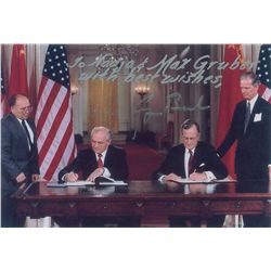 George Bush and Mikhail Gorbachev