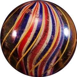 Marbles: Lot 5. SWIRL, Solid Core. 2-1/2". Near Mint (8.3).
