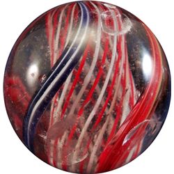 Marbles: Lot 6. SWIRL, Latticinio Core. 1-7/8". Polished