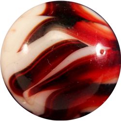 Marbles: Lot 59. CHRISTENSEN AGATE COMPANY, Flame Swirl. 5/8". Mint (9.4).