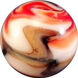 Marbles: Lot 73. PELTIER GLASS COMPANY, NLR Rebel. 21/32". Near Mint(+) (8.9).