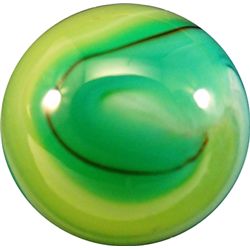 Marbles: Lot 77. AKRO AGATE COMPANY, Limeade Oxblood. 21/32". Mint (9.9).