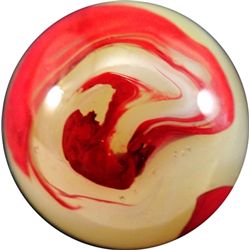 Marbles: Lot 79. AKRO AGATE COMPANY, Lemonade Oxblood. 25/32". Mint (9.8).