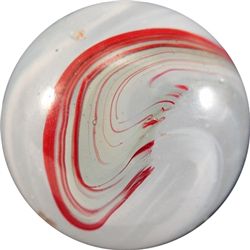 Marbles: Lot 81. AKRO AGATE COMPANY, Silver Oxblood. 3/4". Mint(-) (9.1).