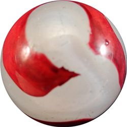 Marbles: Lot 84. AKRO AGATE COMPANY, Silver Oxblood. 21/32". Near Mint(+) (8.7).