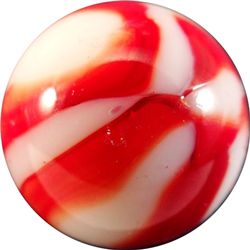 Marbles: Lot 85. PELTIER GLASS COMPANY, NLR Red Zebra. 7/8". Near Mint(+) (8.9).