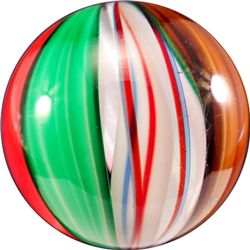 Marbles: Lot 109. CONTEMPORARY HANDMADE, Gibson Glass. 2-1/8". Mint (9.9).