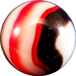 Marbles: Lot 113. PELTIER GLASS COMPANY, NLR Rebel. 5/8". Mint (9.8).