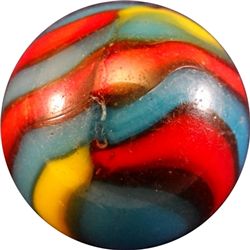 Marbles: Lot 119. PELTIER GLASS COMPANY, NLR Superman. 21/32". Near Mint (8.6).