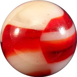 Marbles: Lot 122. PELTIER GLASS COMPANY, NLR Red Zebra. 21/32". Mint (9.8).