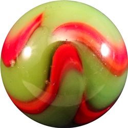 Marbles: Lot 125. PELTIER GLASS COMPANY, NLR Flaming Dragon. 21/32". Near Mint(+) (8.8).