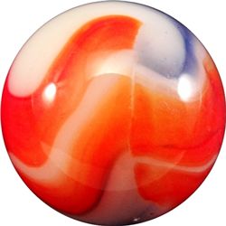 Marbles: Lot 130. PELTIER GLASS COMPANY, NLR Liberty. 21/32". Mint (9.7).