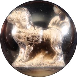 Marbles: Lot 138. SULPHIDE. Dog. 1-5/16". Polished