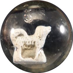 Marbles: Lot 139. SULPHIDE. Dog. 1-7/16". Near Mint(+) (8.9).